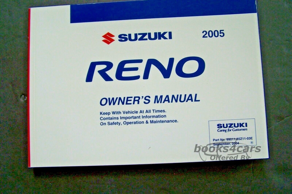 view cover of 2005 Reno Owners Manual