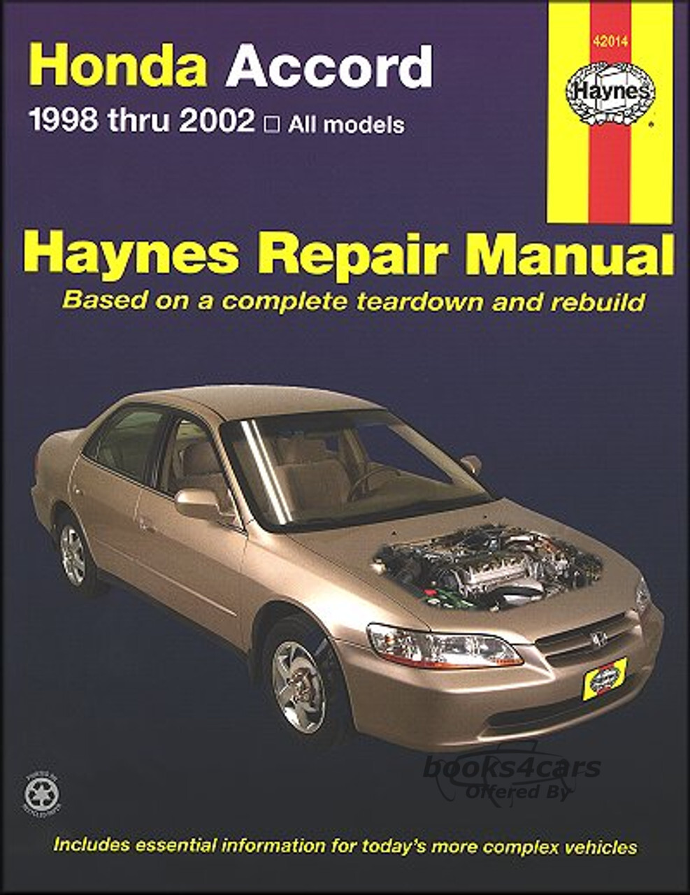 view cover of 1998-2002 Accord shop service Repair Manual by Haynes for Honda