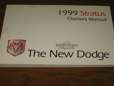 view cover of 1999 Stratus Owners manual by Dodge