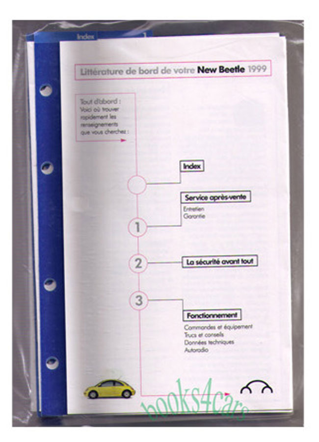 view cover of 1999 VW Beetle Owners Manual by Volkswagen in FRENCH