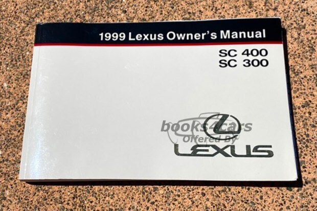 view cover of 1999 SC400 SC300 owners manual by Lexus