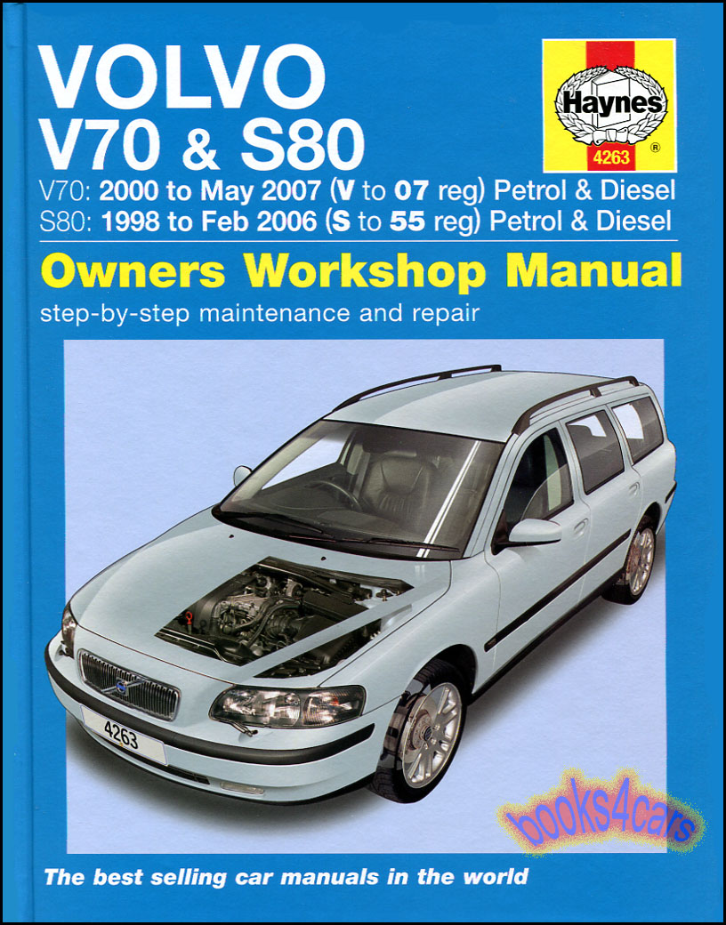 view cover of Volvo 98-06 S80 & 2000-07 V70 Shop Service Repair Manual by Haynes covers these engines gas/petrol 2.0 2.3 2.4 2.5 turbo diesel 2.4 does not cover AWD system of XC70 but otherwise applicable