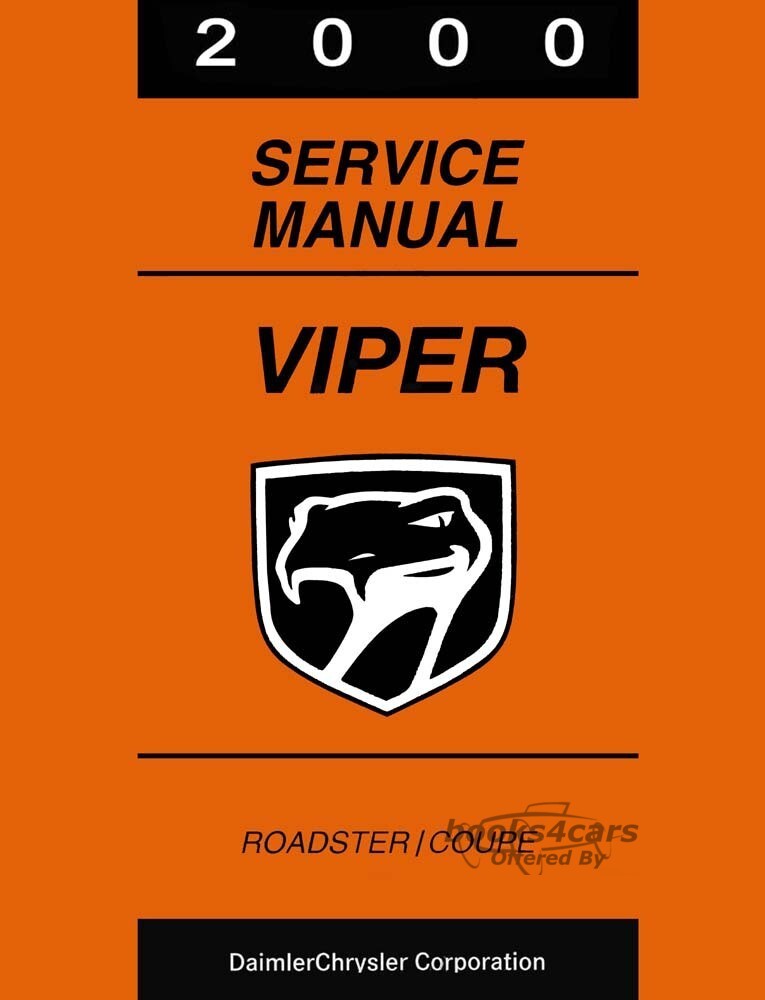 view cover of 2000 Viper Roadster Coupe Shop Service Repair Manual by Chrysler Dodge