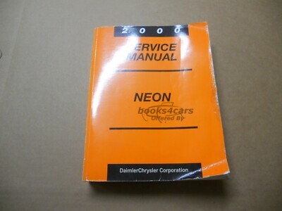view cover of 2000 Neon Shop Service Repair Manual by Chrysler Plymouth & Dodge