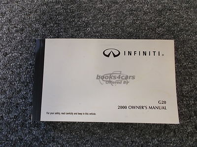 view cover of 2000 G20 Owners Manual by Infiniti for G 20
