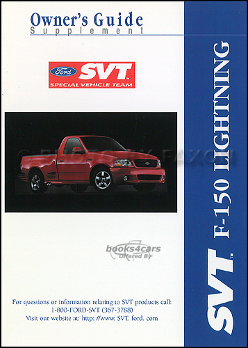 view cover of 2001 F150 SVT owners manual Supplement by Ford truck