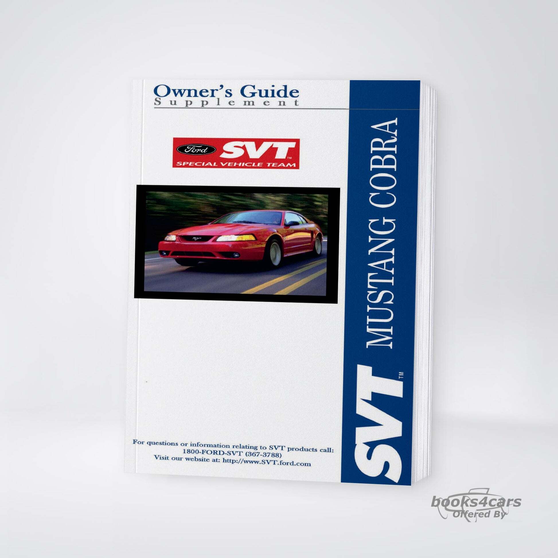 view cover of 2001 Mustang Cobra SVT owners manual supplement by Ford