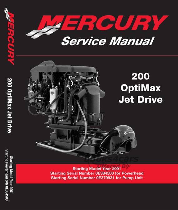 view cover of 2001 200 Optimax Jet Drive Shop Service Repair Manual by Mercury Marine (starting model year 2001)