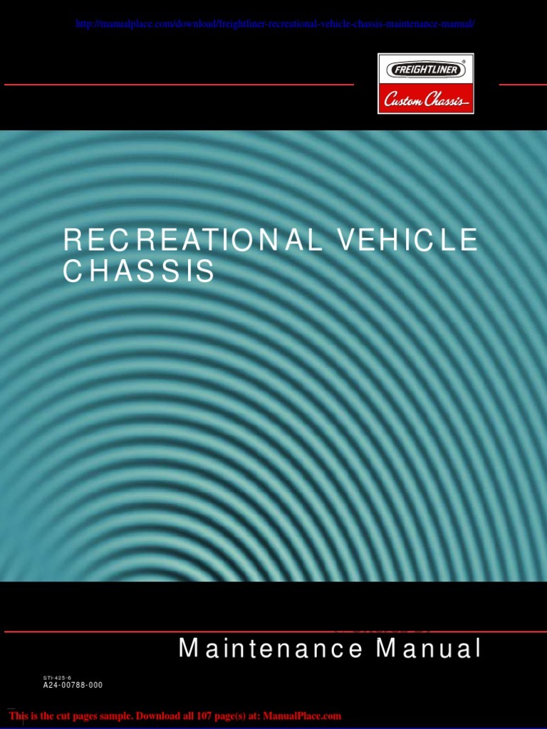 view cover of Freightliner Recreational Vehicle Chassis Operator's / Maintenance Manual By Freightliner
