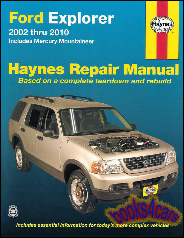 view cover of 2002-2010 Ford Explorer & Mercury Mountaineer shop service repair manual by Haynes does not include Sport Trac
