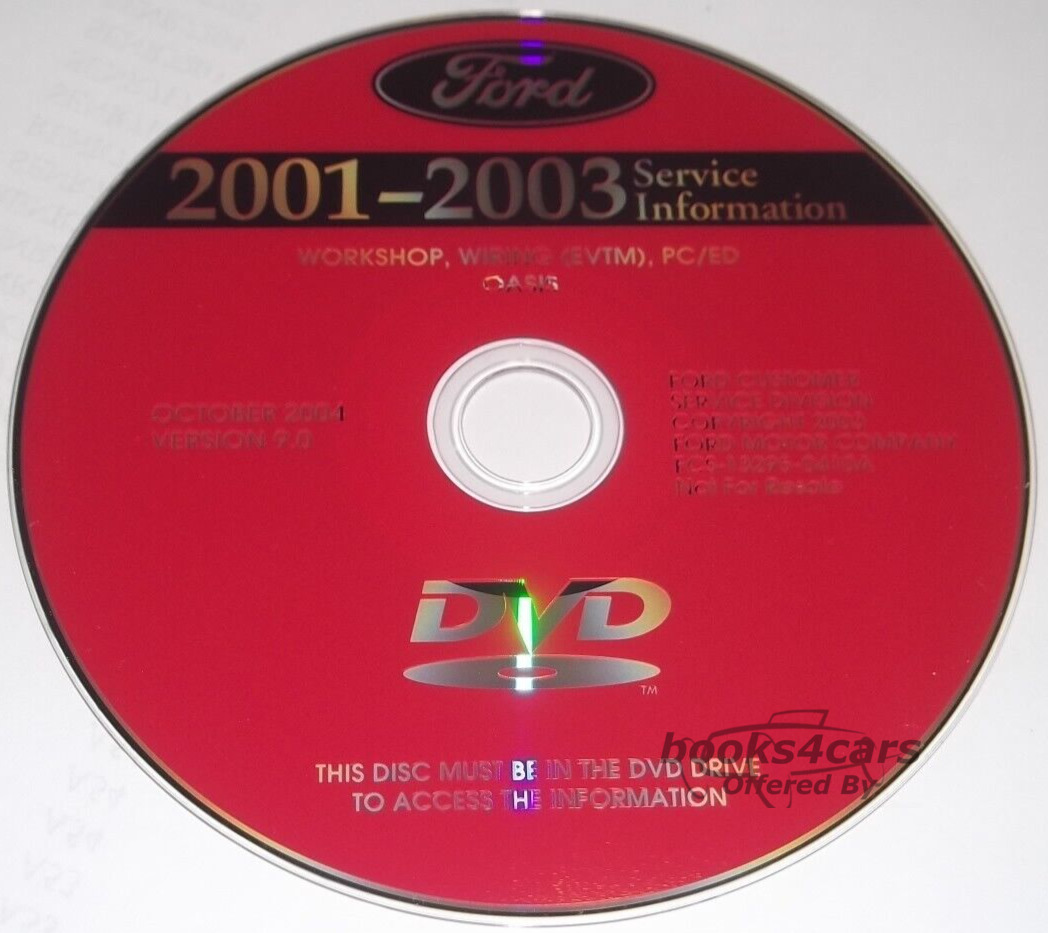 view cover of 2001-2003 Ford car and truck shop service repair manual by Ford on DVD
