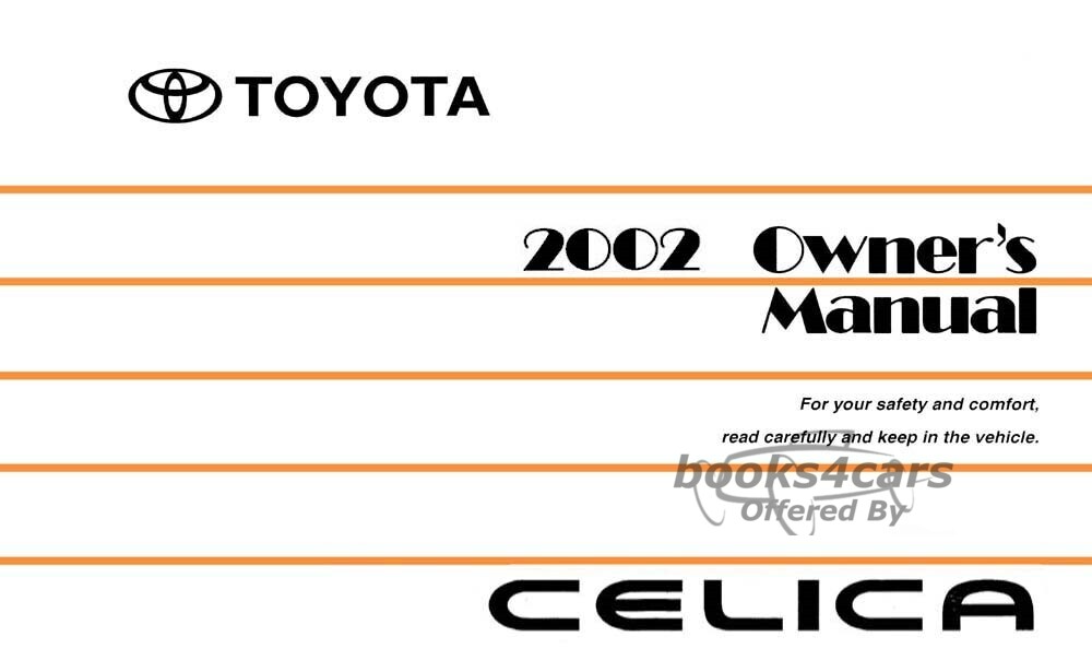 view cover of 2002 Celica Owners Manual by Toyota