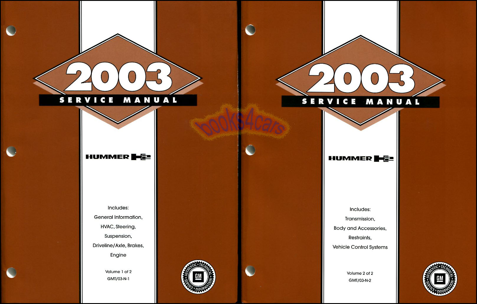 view cover of 2003 H2 Shop Service Repair Manual by Hummer for H 2