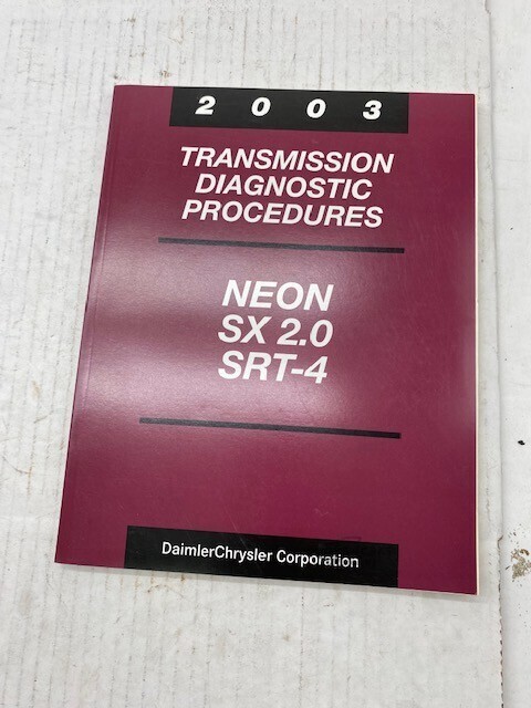 view cover of 2003 Dodge Neon Transmission Diagnostic Procedures Manual