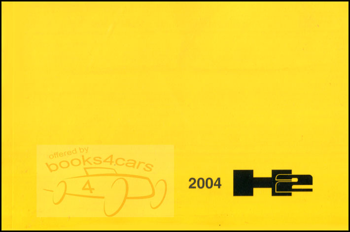 view cover of 2004 H2 Owners Manual by Hummer