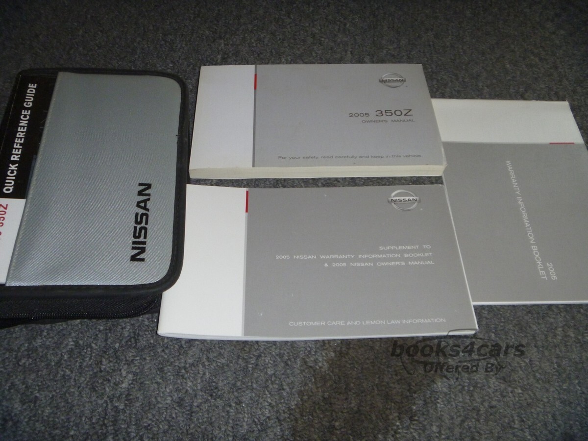 view cover of 2005 350Z Owners Manual By Nissan
