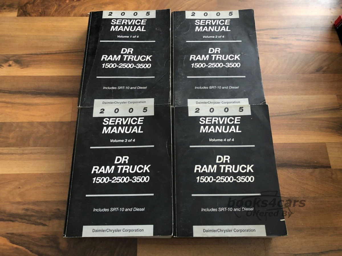 view cover of 2005 Ram truck 1500 2500 3500 gas diesel shop service repair manual 4 volumes by Dodge