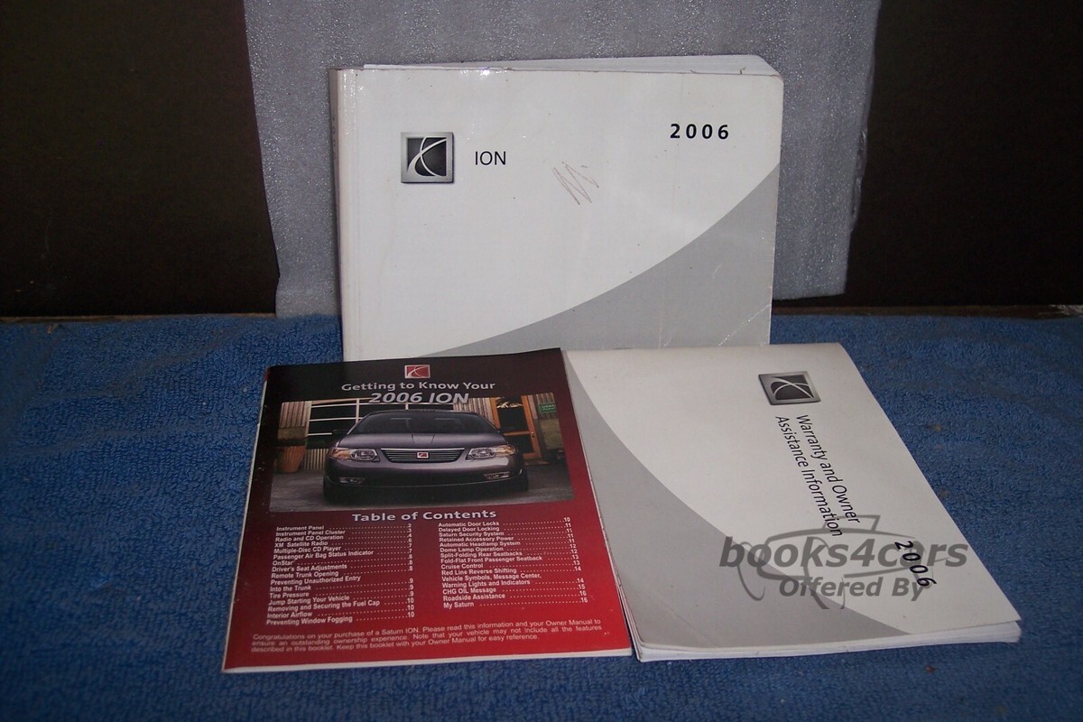 view cover of 2006 Ion owners manual by Saturn