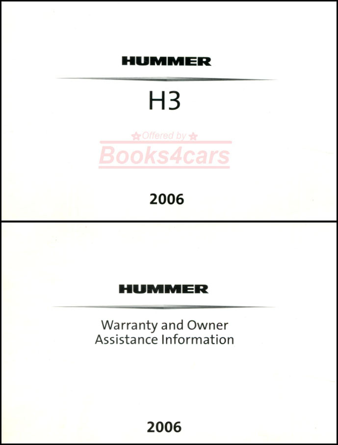 view cover of 2006 H3 owners manual by Hummer