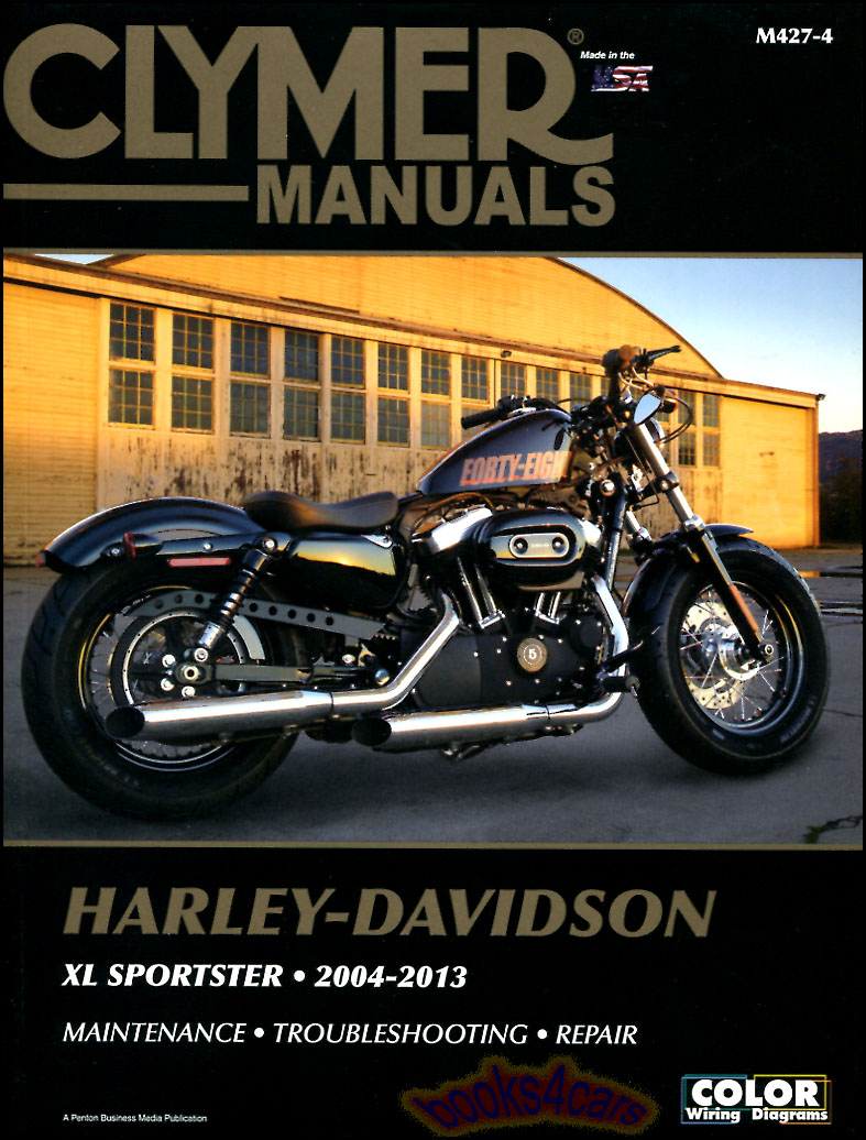 view cover of 2004-2013 Harley Davidson XL Sportster shop service repair manual by Clymer 616 pages XL883 XL883C XL883L XL883N XL883R XL1200C XL1200L XL1200N XL1200R XL1200X