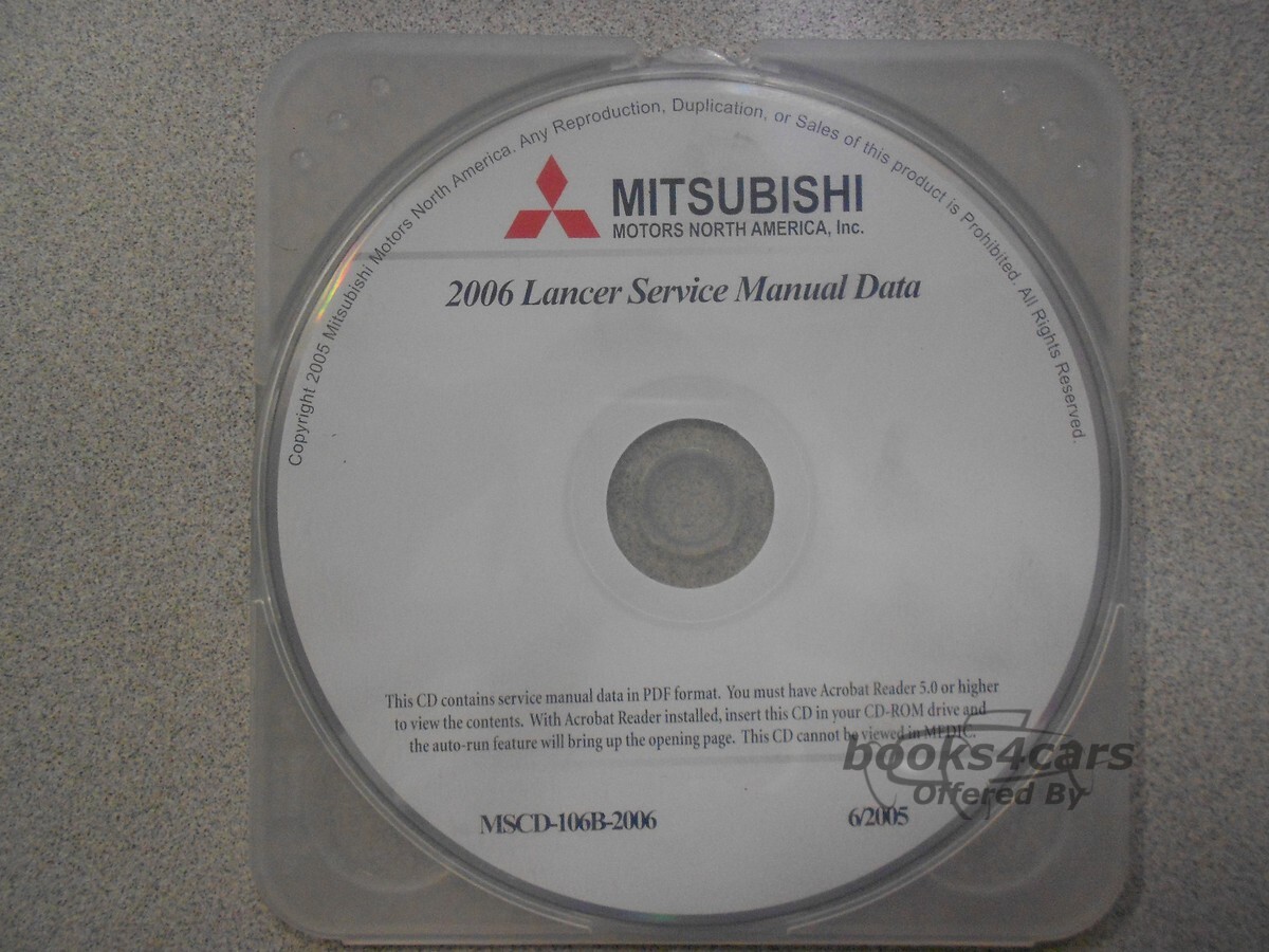 View cover of 2006 Lancer Shop Service Repair Manual on CD by Mitsubishi