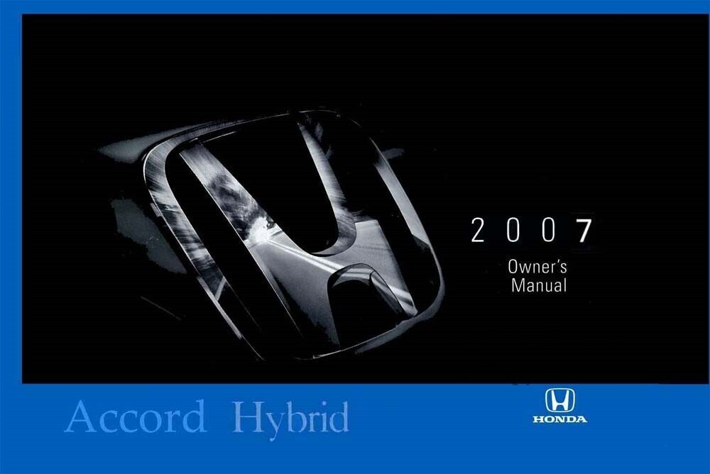 view cover of 2007 Honda Accord HYBRID Sedan Owners Manual