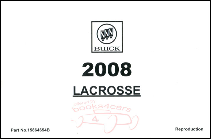 view cover of 2008 LaCrosse Owners Manual by Buick