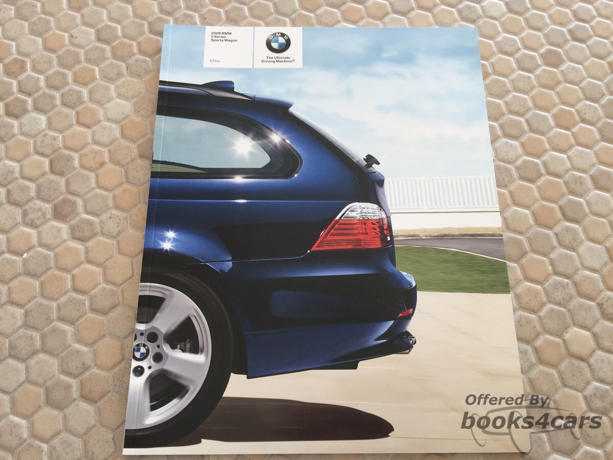 view cover of 2008 BMW Sales Brochure for Series 5 Sports Wagons including the 535xi. Color 62 pages.