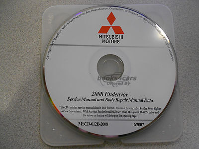 view cover of 2008 Endeavor shop service repair manual by Mitsubishi on CD