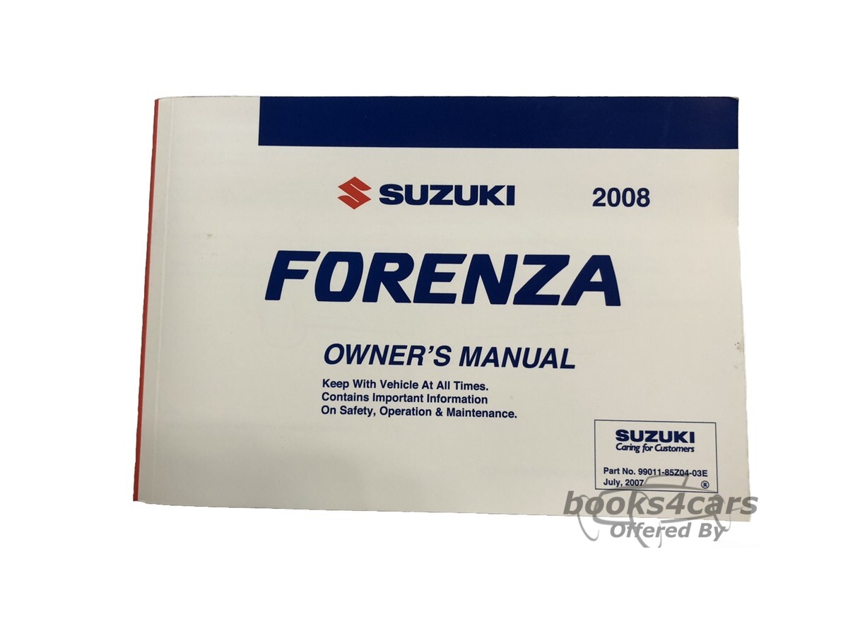 view cover of 2008 Forenza Sedan Owners Manual by Suzuki