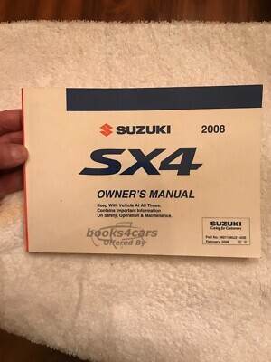 view cover of 2008 SX4 Owners Manual by Suzuki