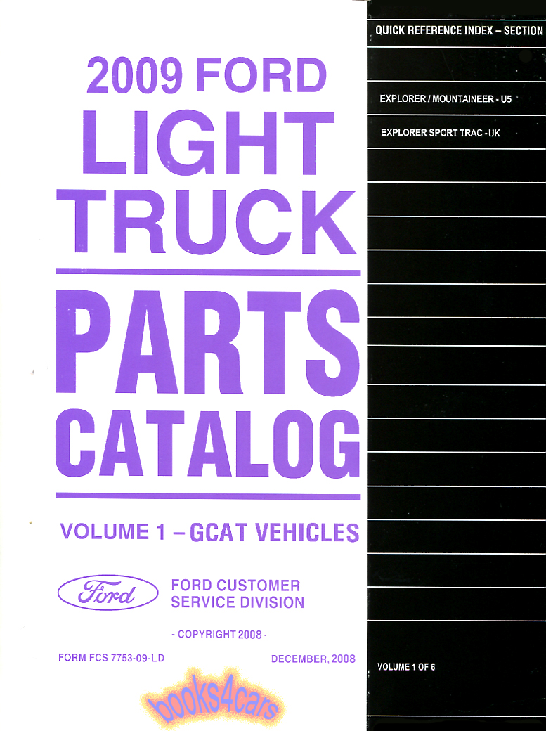 view cover of 2009 Explorer Mountaineer & SportTrac Parts Manual by Ford & Mercury