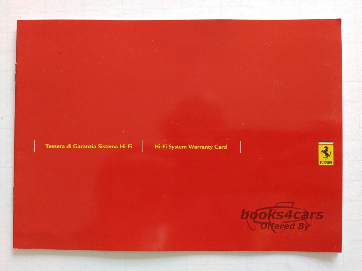 view cover of 2009 Tessera di Garanzia Warranty card booklet owners manual by Ferrari English Italian French German Spanish