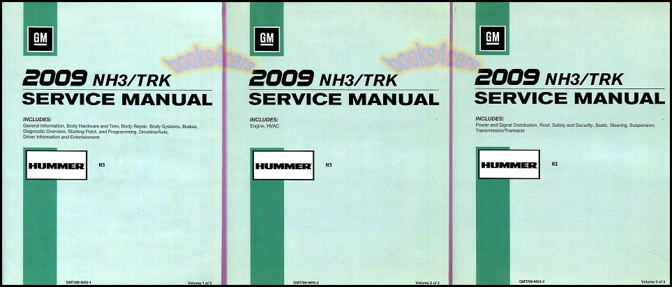 view cover of 2009 H3 shop service repair manual by Hummer