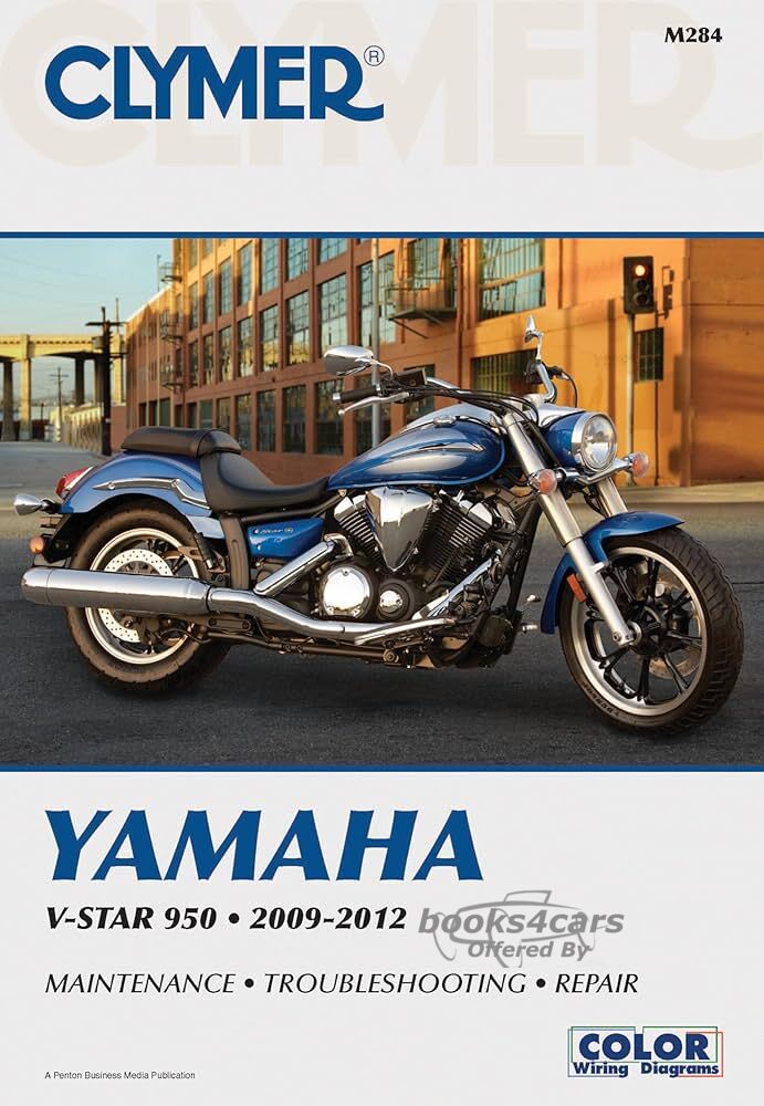 view cover of 2009-2012 Yamaha V-Star 950 Shop Service Repair Manual V Star by Clymer with Service & Repair Procedures for Engine Transmission Brakes Suspension Body Electrical & more in 360 pages