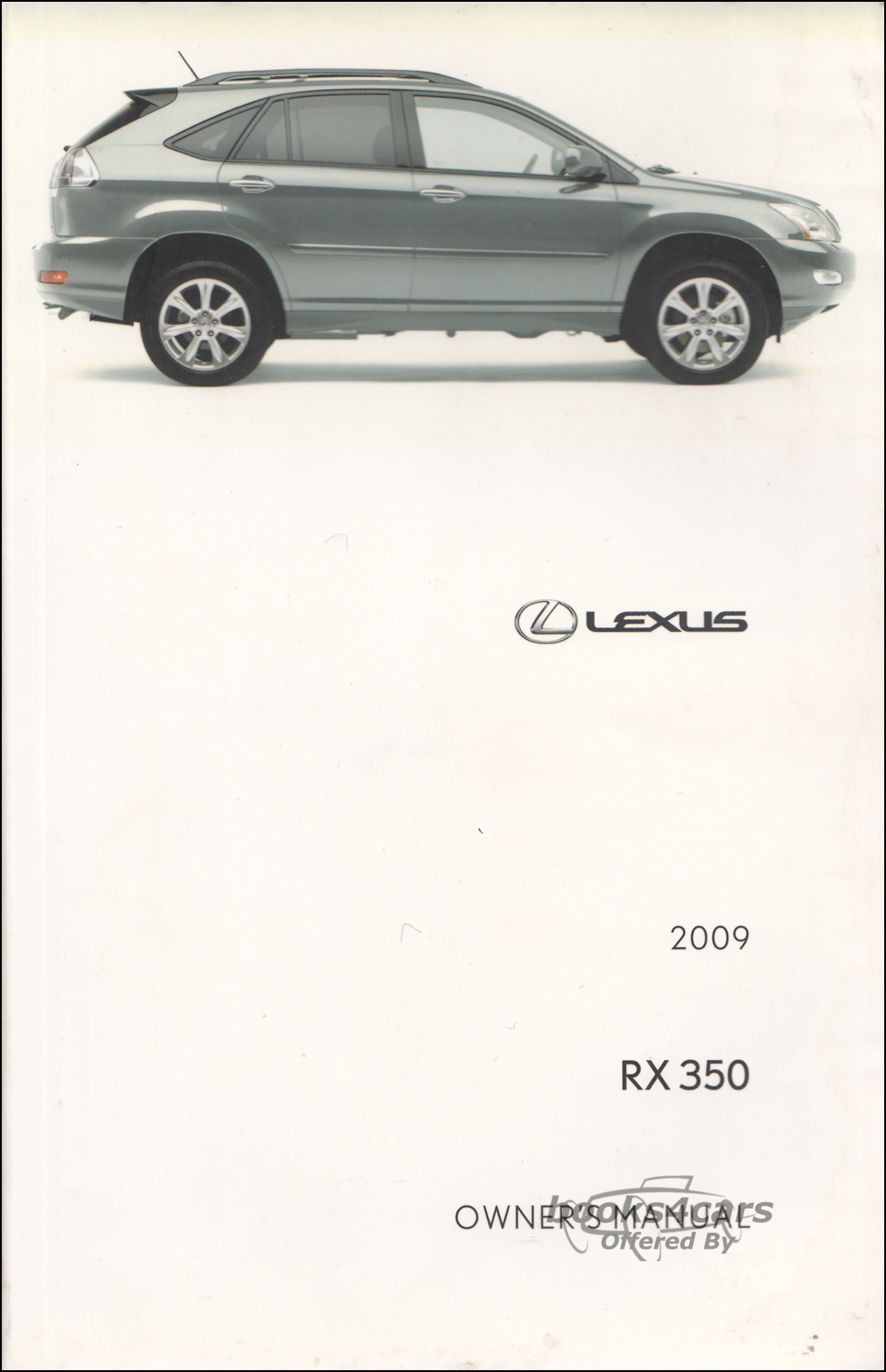 view cover of 2009 RX350 owners manual by Lexus