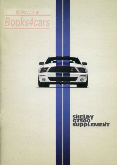 view cover of 2009 Shelby GT500 Owners Manual SUPPLEMENT by Ford Mustang