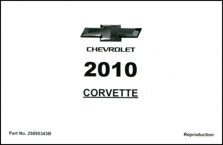 view cover of 2010 Corvette owners manual by Chevrolet