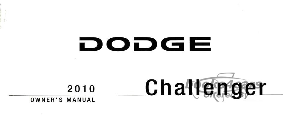 view cover of 2010 Challenger owners manual by Dodge