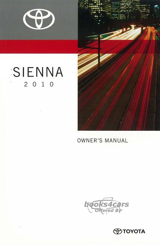 view cover of 2010 Sienna owners manual by Toyota