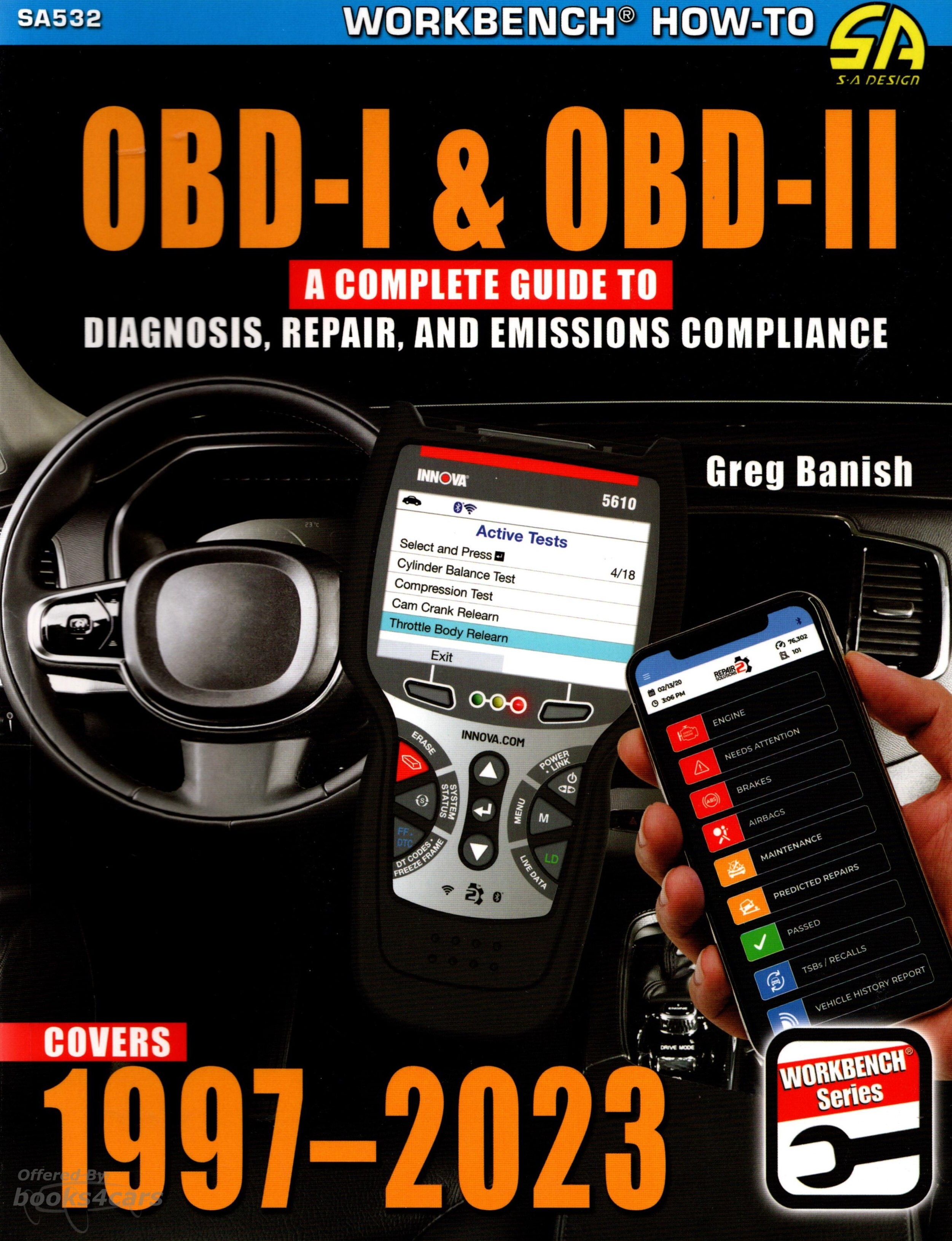 view cover of 1997-2023 OBDI OBDII Diagnostics Repair Emissions Compliance Manual by Greg Banish 160pgs Cartech