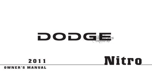 view cover of 2011 Nitro Owners Manual by Dodge