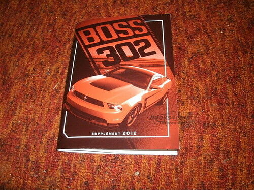 view cover of 2012 Mustang Boss owners manual supplement by Ford
