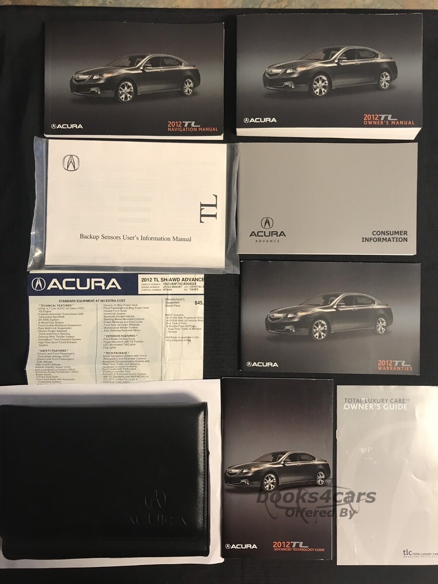view cover of 2012 TL owners manual by Acura