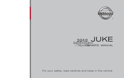 view cover of 2012 Juke owners manual by Nissan