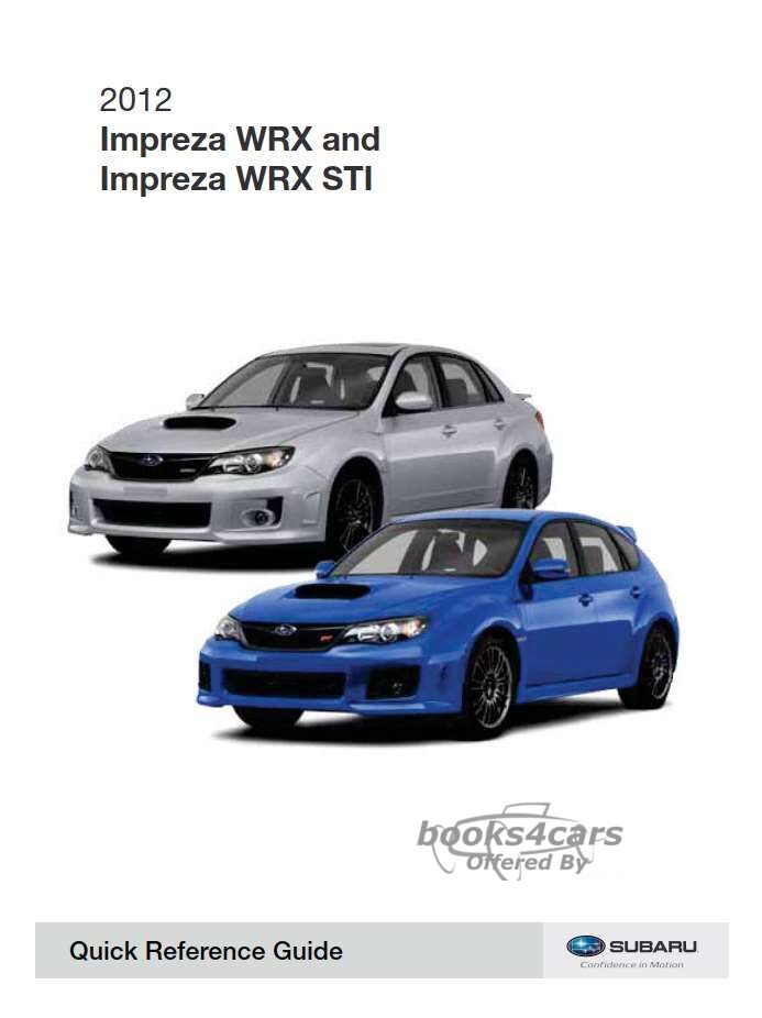 view cover of 2012 Quick Reference Guide Manual for Impreza by Subarus