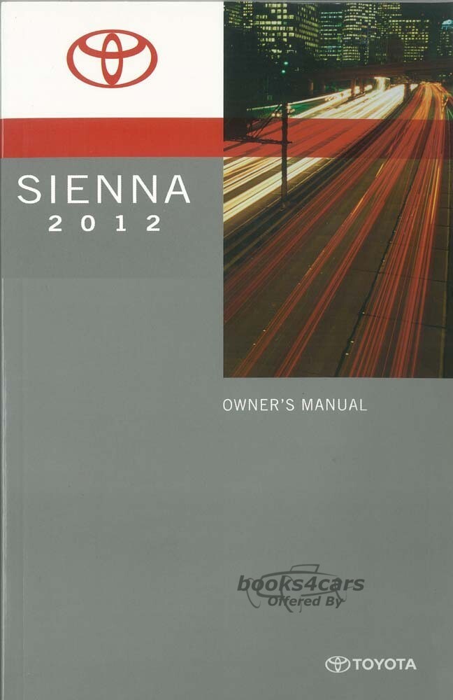 view cover of 2012 Sienna owners manual by Toyota