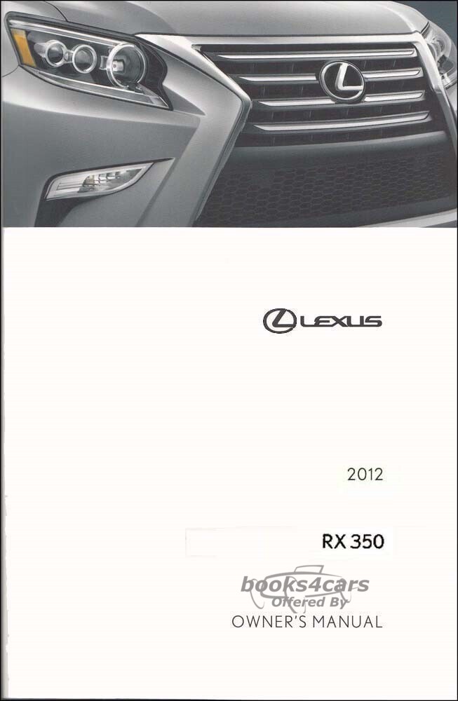 view cover of 2012 RX350 owners manual by Lexus for RX 350