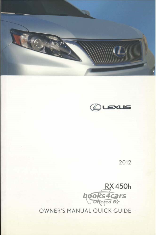 view cover of 2012 RX450h owners manual by Lexus