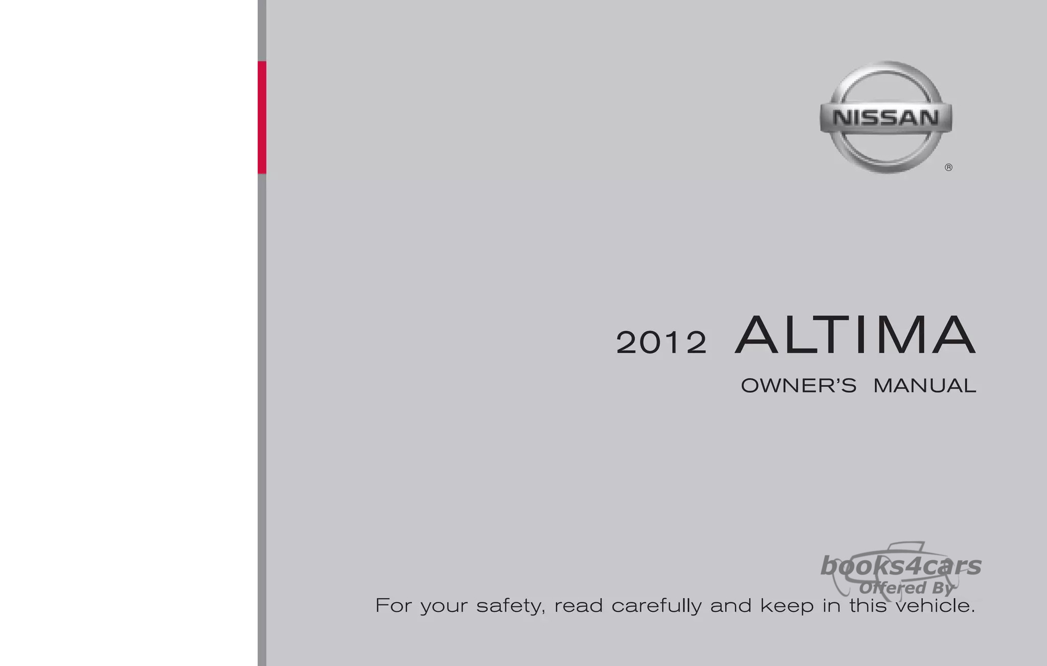 view cover of 2012 Altima owners manual by Nissan